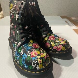 Dr. Martens Multicolor Floral Combat Boots